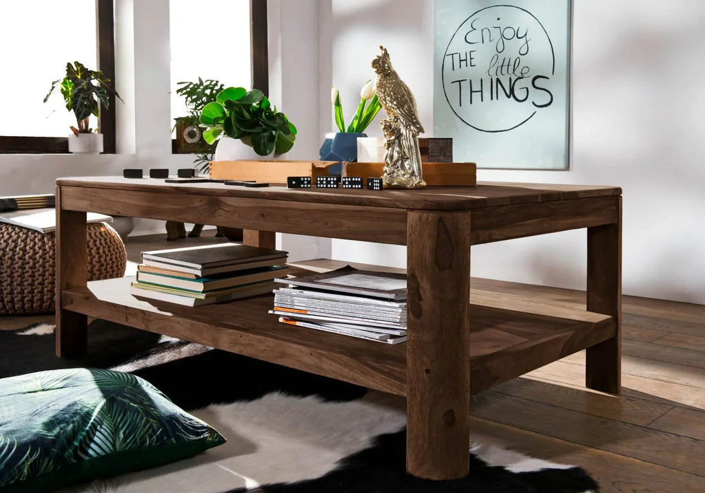 Segur Solid Wood Coffee Table In Provincial Teak Finish For Living Room