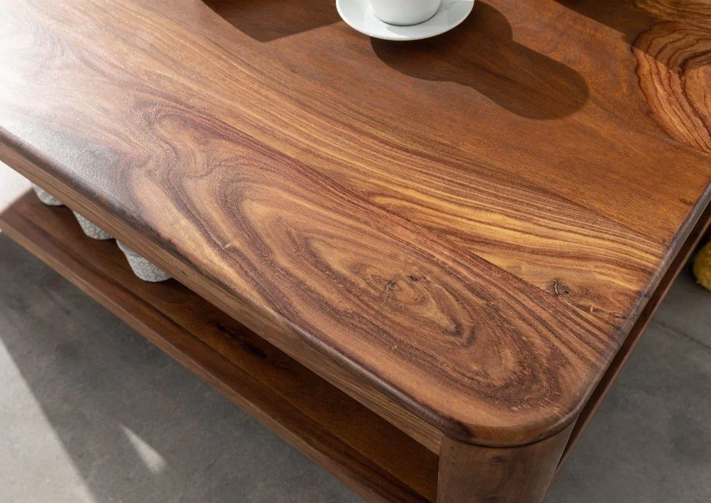 Segur Solid Wood Coffee Table In Provincial Teak Finish For Living Room
