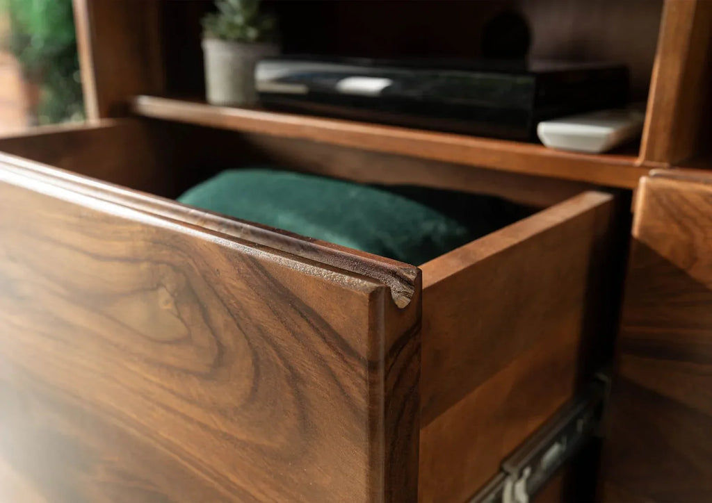 Segur Solid Wood Tv-Unit In Natural Teak Finish For Living Room Furniture