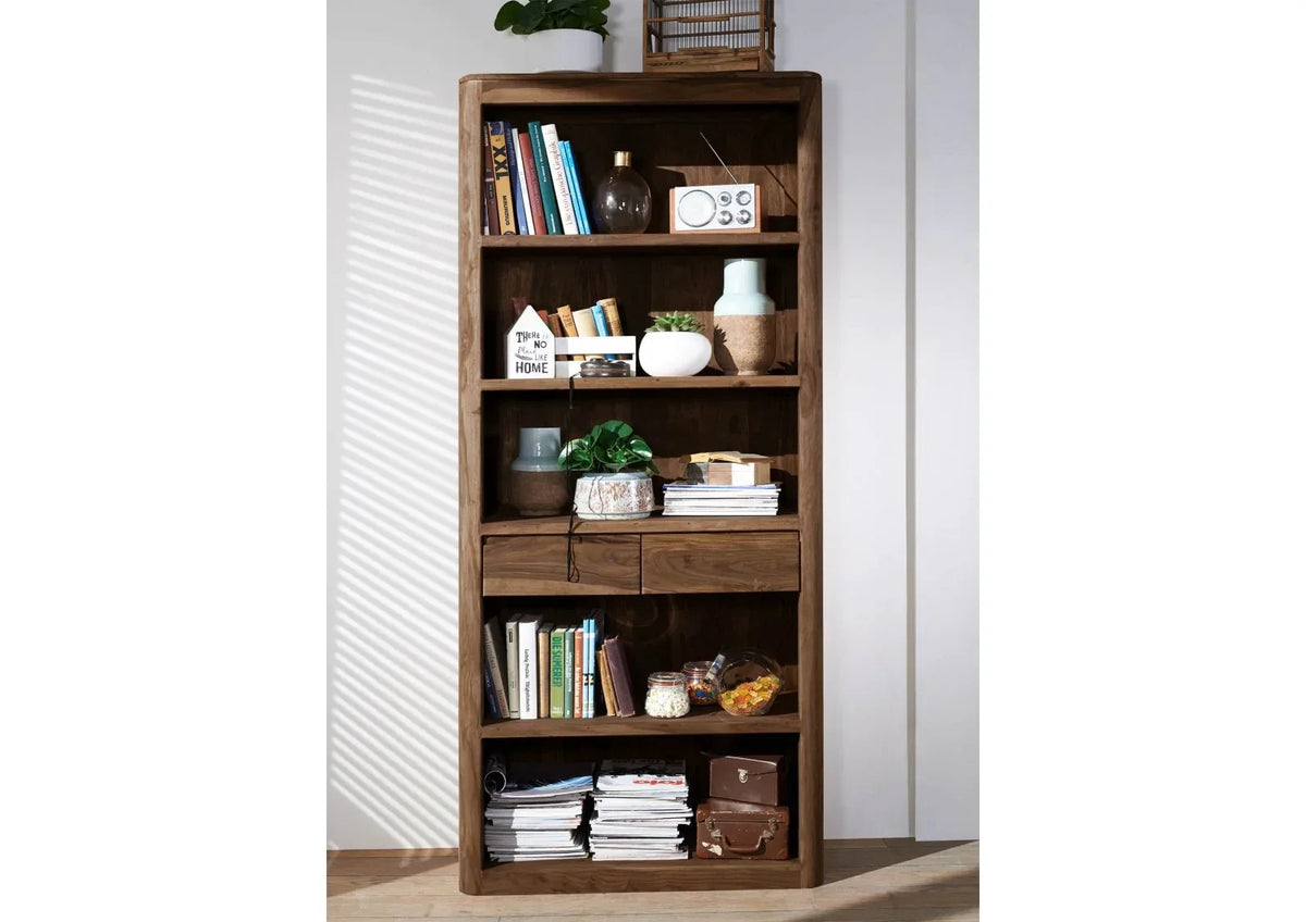 Segur Solid Wood Book-case In Natural  Teak For Study Room Furniture
