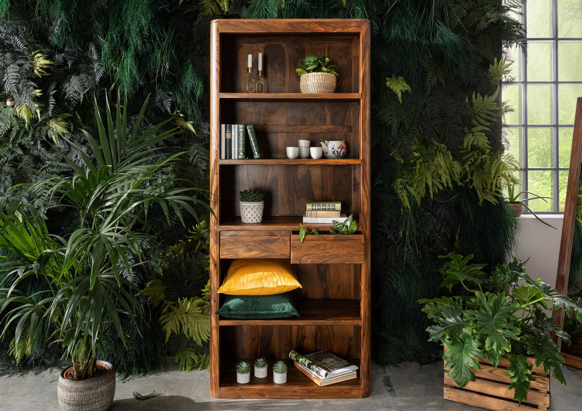 Segur Solid Wood Book-case In Natural  Teak For Study Room Furniture