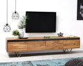 Ezra Sheesham  Wood  4 Drawers Tv-Stand  in Netural & Black Finish For Living Room Furniture