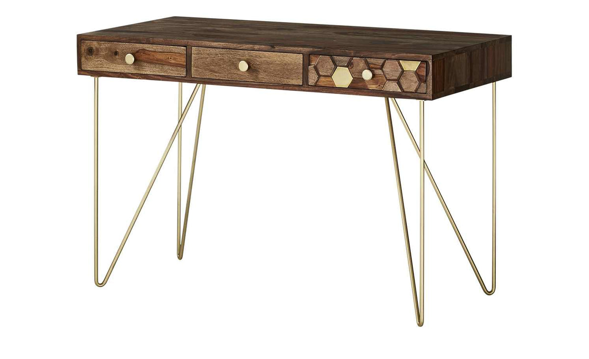 Lija Sheesham Wood Study Table In Natural Finish For Study Room Furniture