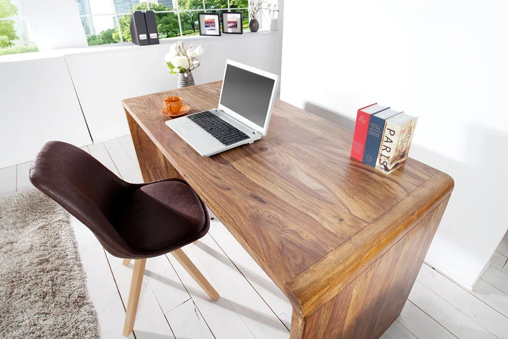 Jax Sheesham Wood Large Study Table In Natural Finish For Study Room Furniture