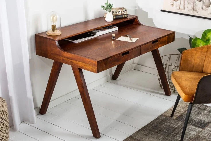 Steven Solid Wood Study Table In Honey Oak Finish  For Study Room Furniture