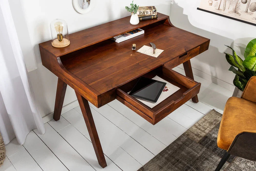 Steven Solid Wood Study Table In Honey Oak Finish  For Study Room Furniture