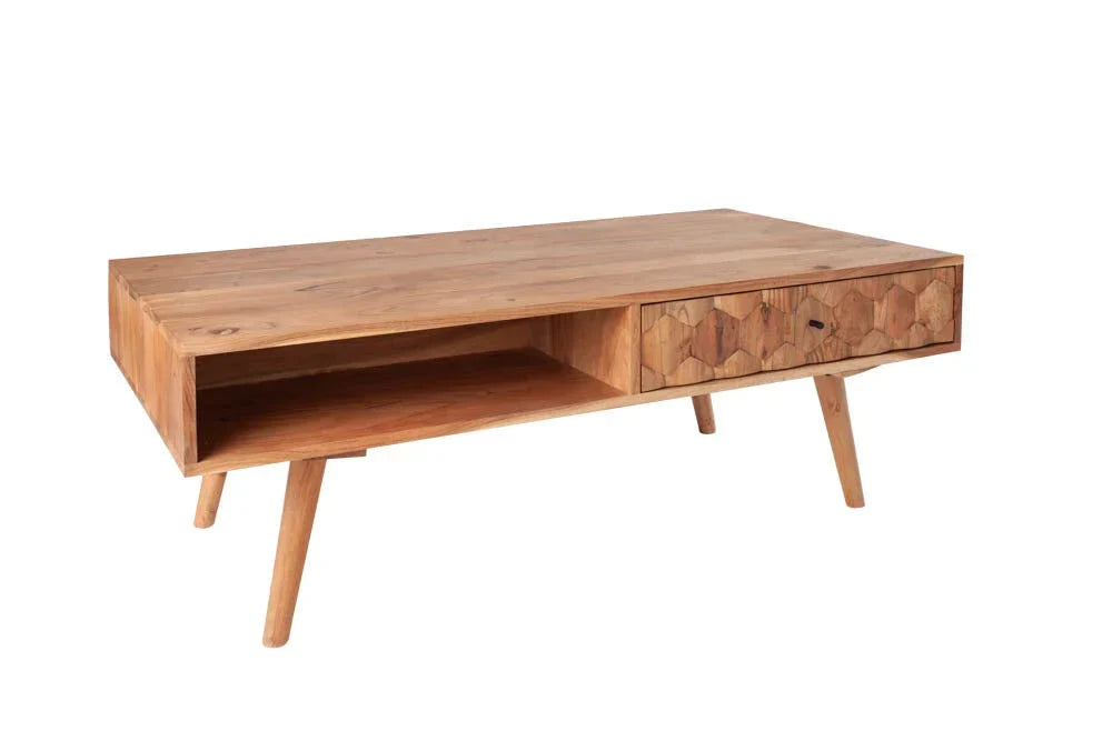 ELI Acacia Wood Coffee Table in Netural Finish For Living Room Furniture