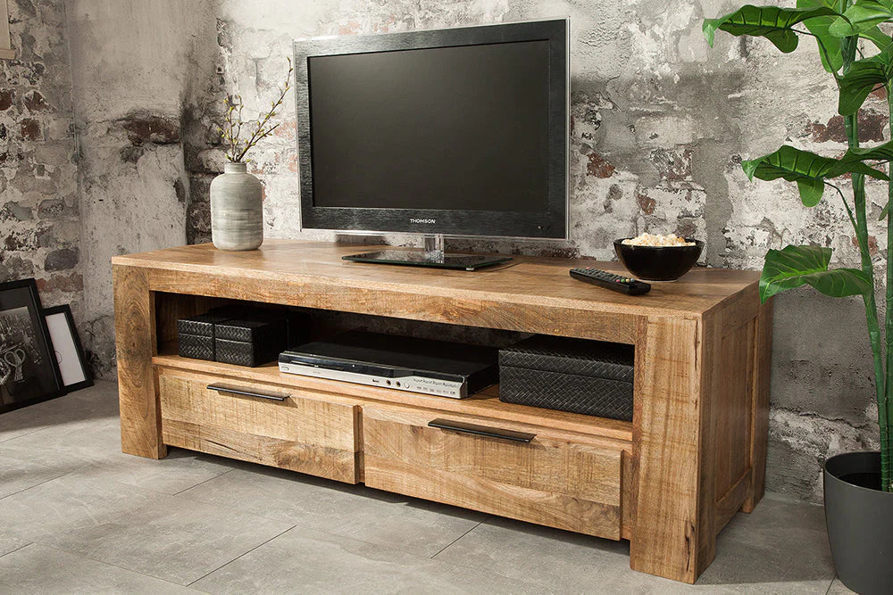 Delta Mango  Wood TV Unit In Natural Finish  For Living Room Furniture