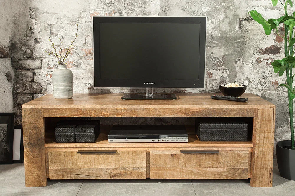 Delta Mango  Wood TV Unit In Natural Finish  For Living Room Furniture