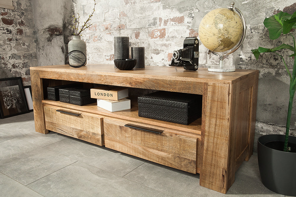 Delta Mango  Wood TV Unit In Natural Finish  For Living Room Furniture
