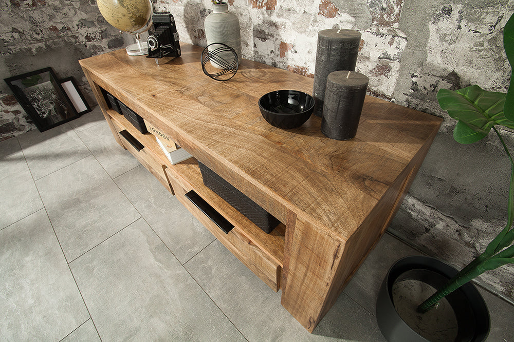 Delta Mango  Wood TV Unit In Natural Finish  For Living Room Furniture