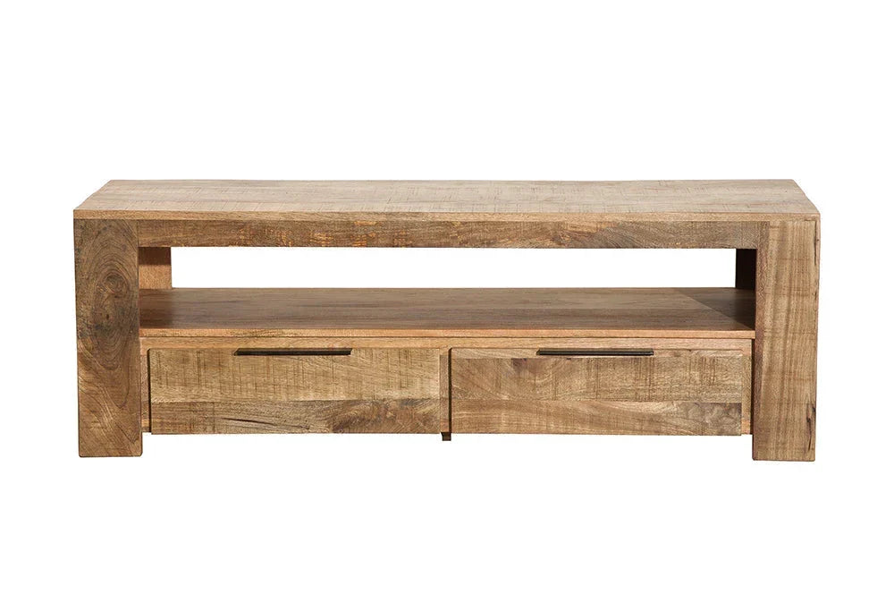 Delta Mango  Wood TV Unit In Natural Finish  For Living Room Furniture