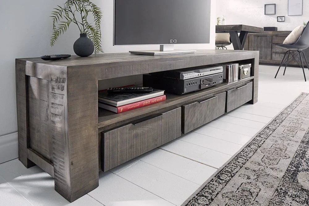 Delta Mango  Wood Extra Large TV Unit In Natural Finish  For Living Room Furniture