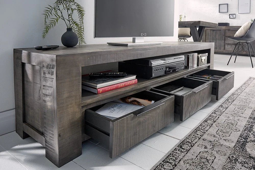 Delta Mango  Wood Extra Large TV Unit In Natural Finish  For Living Room Furniture