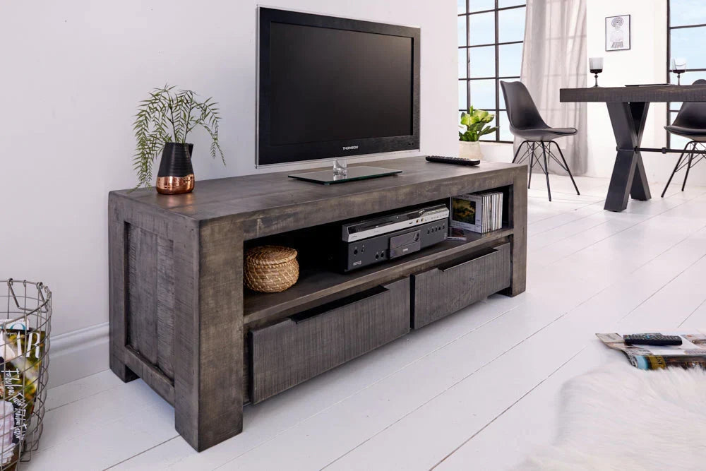 Delta Mango  Wood TV Unit In Natural Finish  For Living Room Furniture