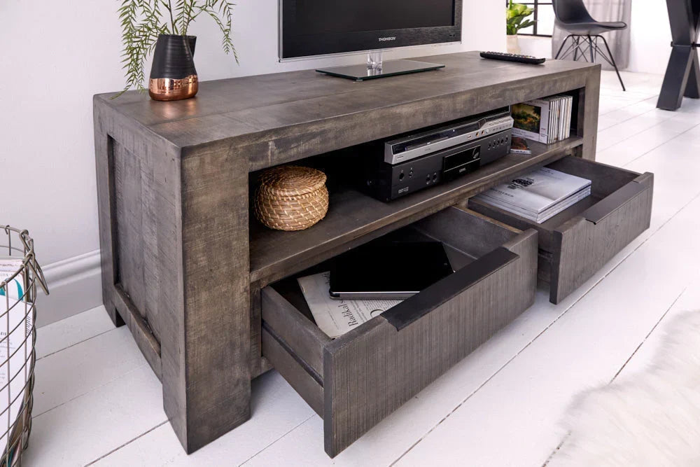 Delta Mango  Wood TV Unit In Natural Finish  For Living Room Furniture