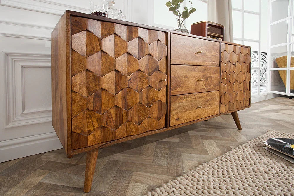 Reto Sheesham Wood Sideboard For Living Room Furniture