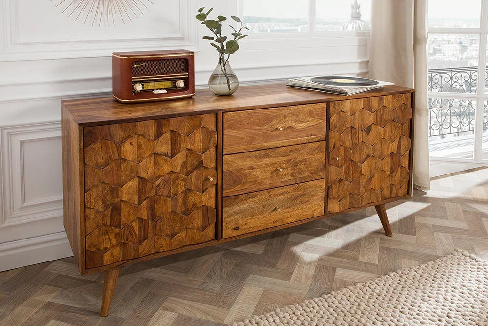 Reto Sheesham Wood Sideboard For Living Room Furniture