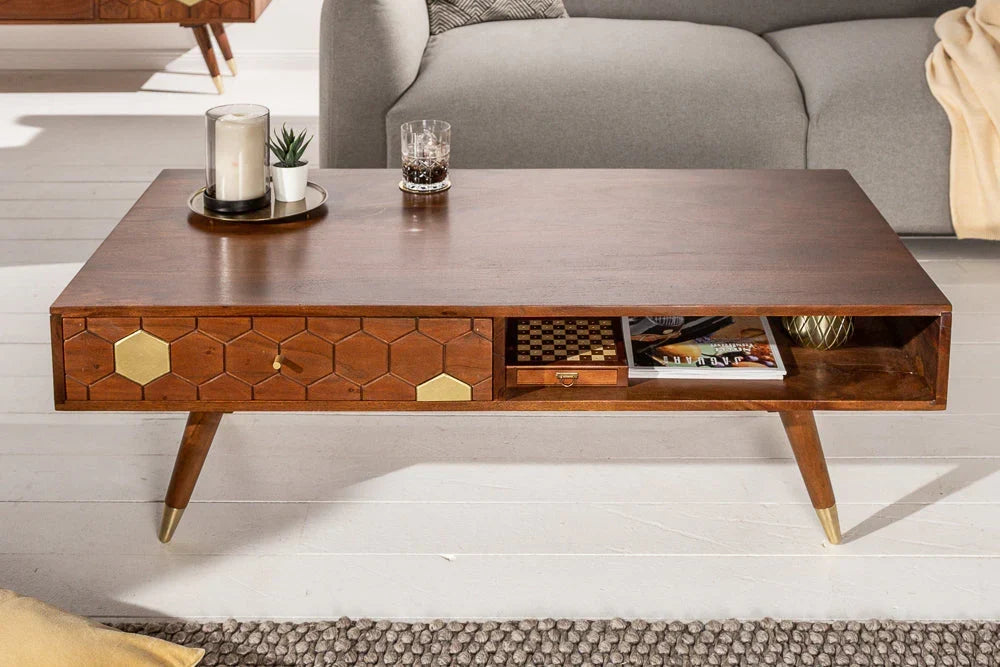 Ows Acacia  Wood Coffee Table In Honey Oak For Living Room Furniture