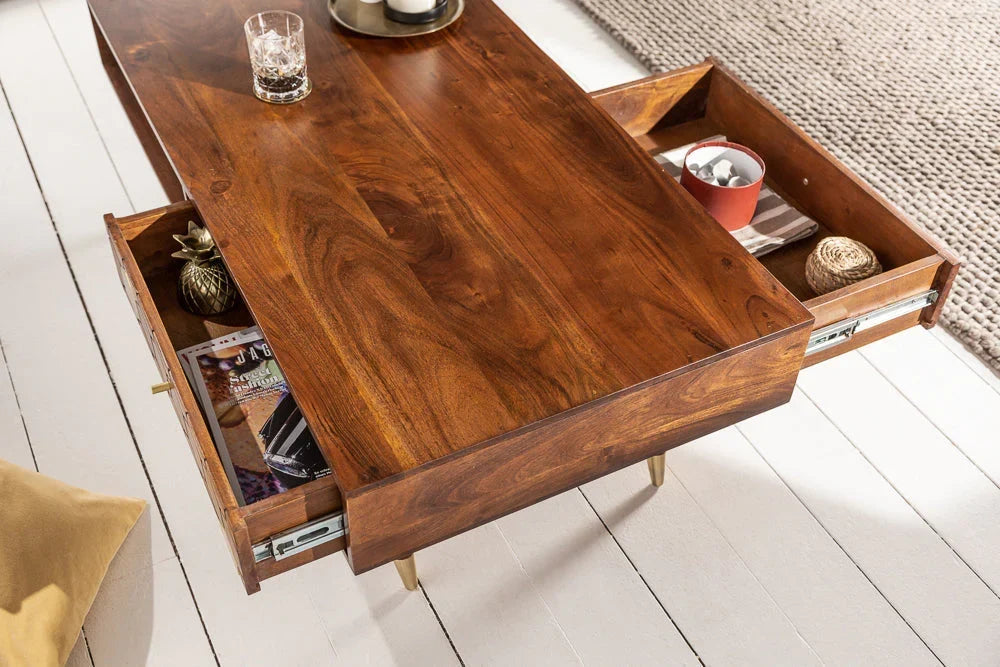 Ows Acacia  Wood Coffee Table In Honey Oak For Living Room Furniture