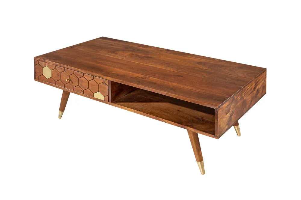 Ows Acacia  Wood Coffee Table In Honey Oak For Living Room Furniture