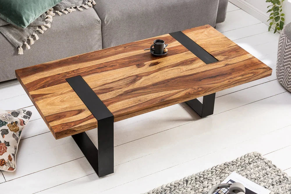 Ries Solid Wood Coffee Table In Natural Finish For Living Room Furniture