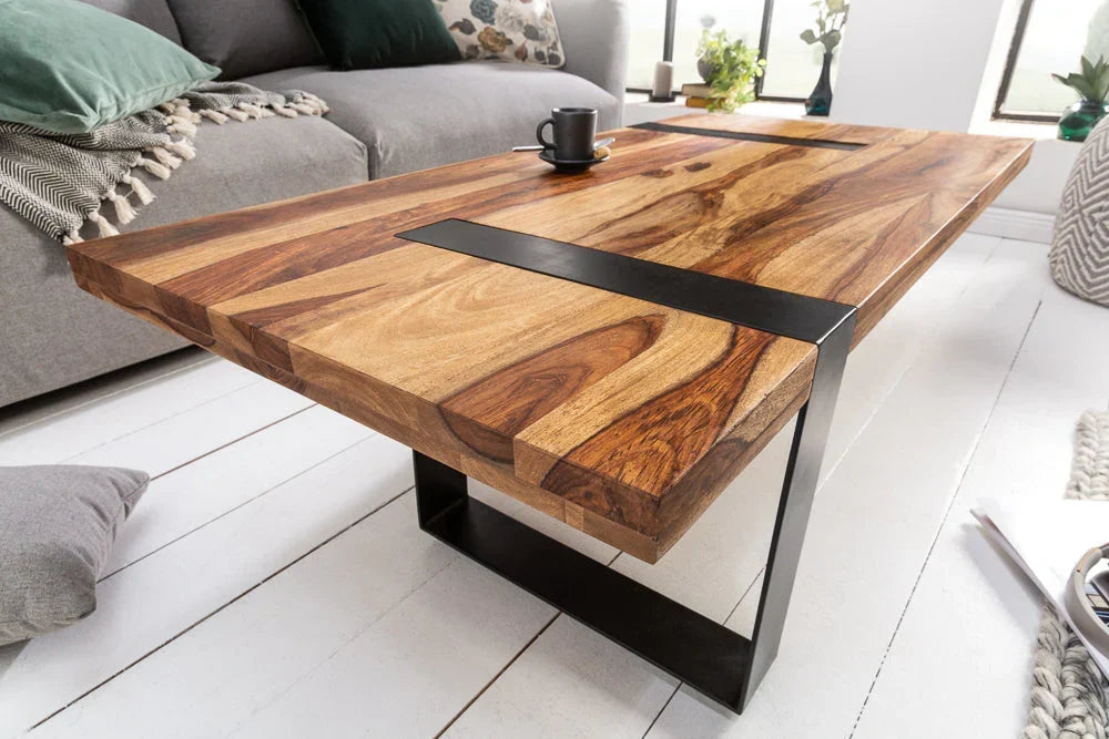 Ries Solid Wood Coffee Table In Natural Finish For Living Room Furniture