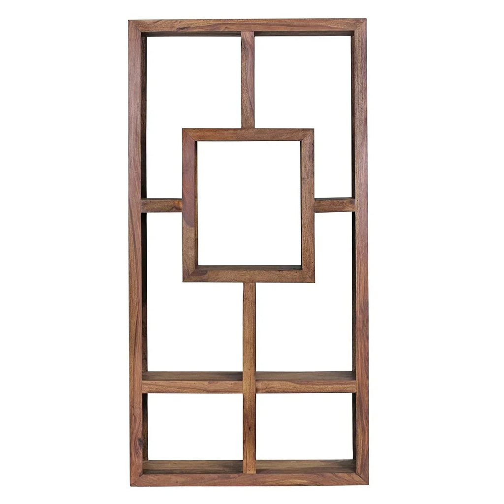 WOODLAND SHEESHAM WOOD OPEN BOOK SHELF IN NATURAL TEAK FOR STUDY ROOM FURNITURE
