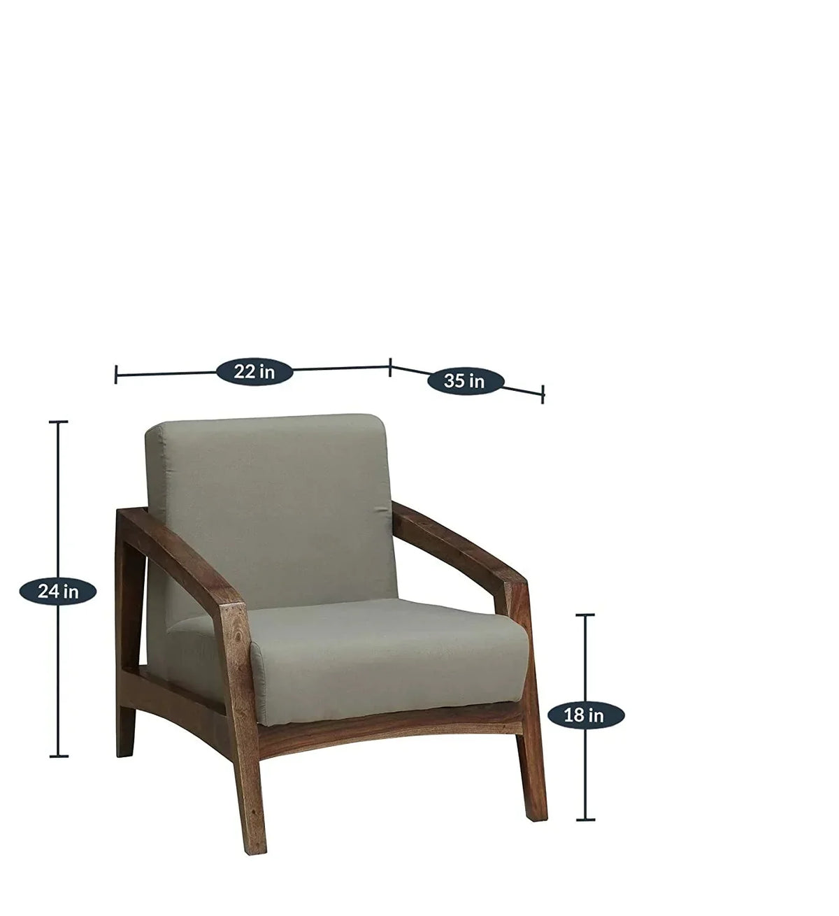 Eli Solid Wood One Seater Sofa In Provincial Teak Finish For Living Room Furniture