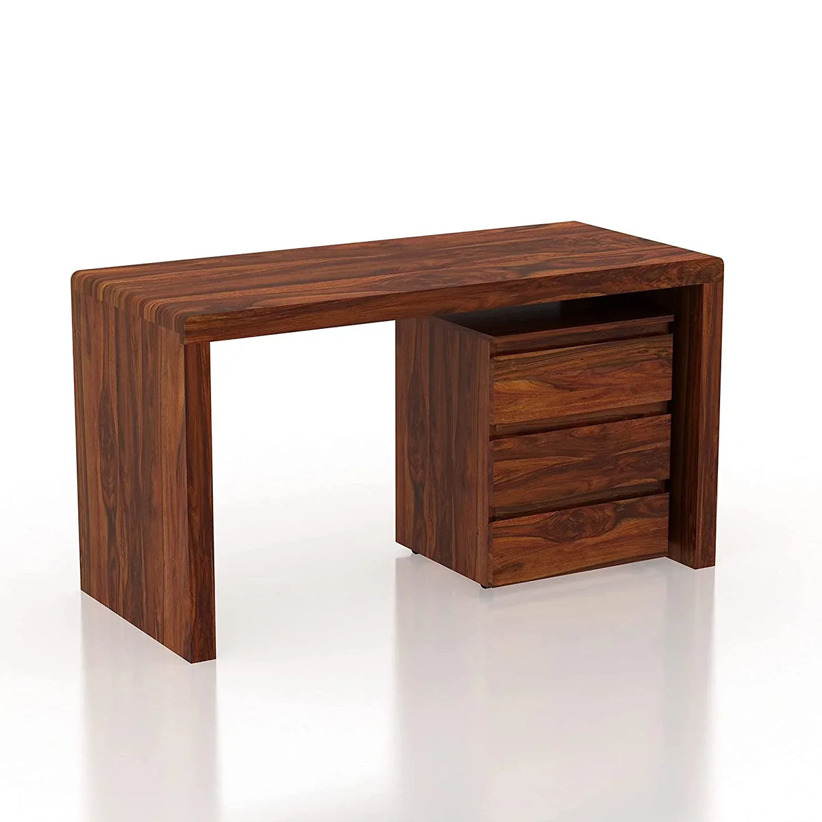 Avain Solid Wood Large Study Table In Natural Teak For Study Room Furniture