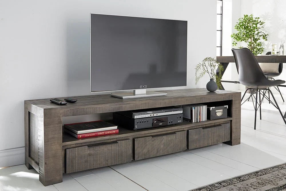 Delta Mango  Wood Extra Large TV Unit In Natural Finish  For Living Room Furniture