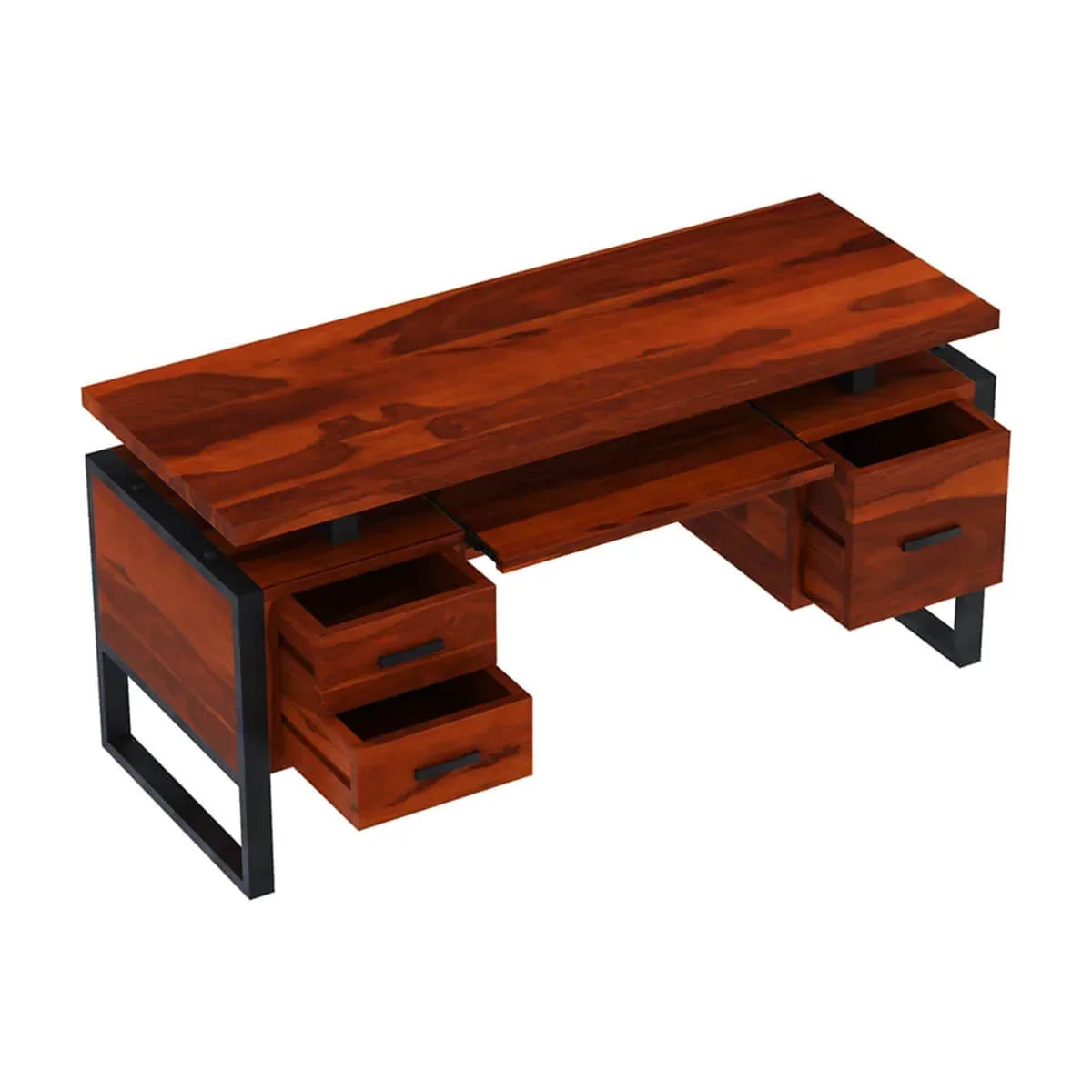 Jenex Sheesham Wood Study Table In Honey Oak  For Study Room Furniture