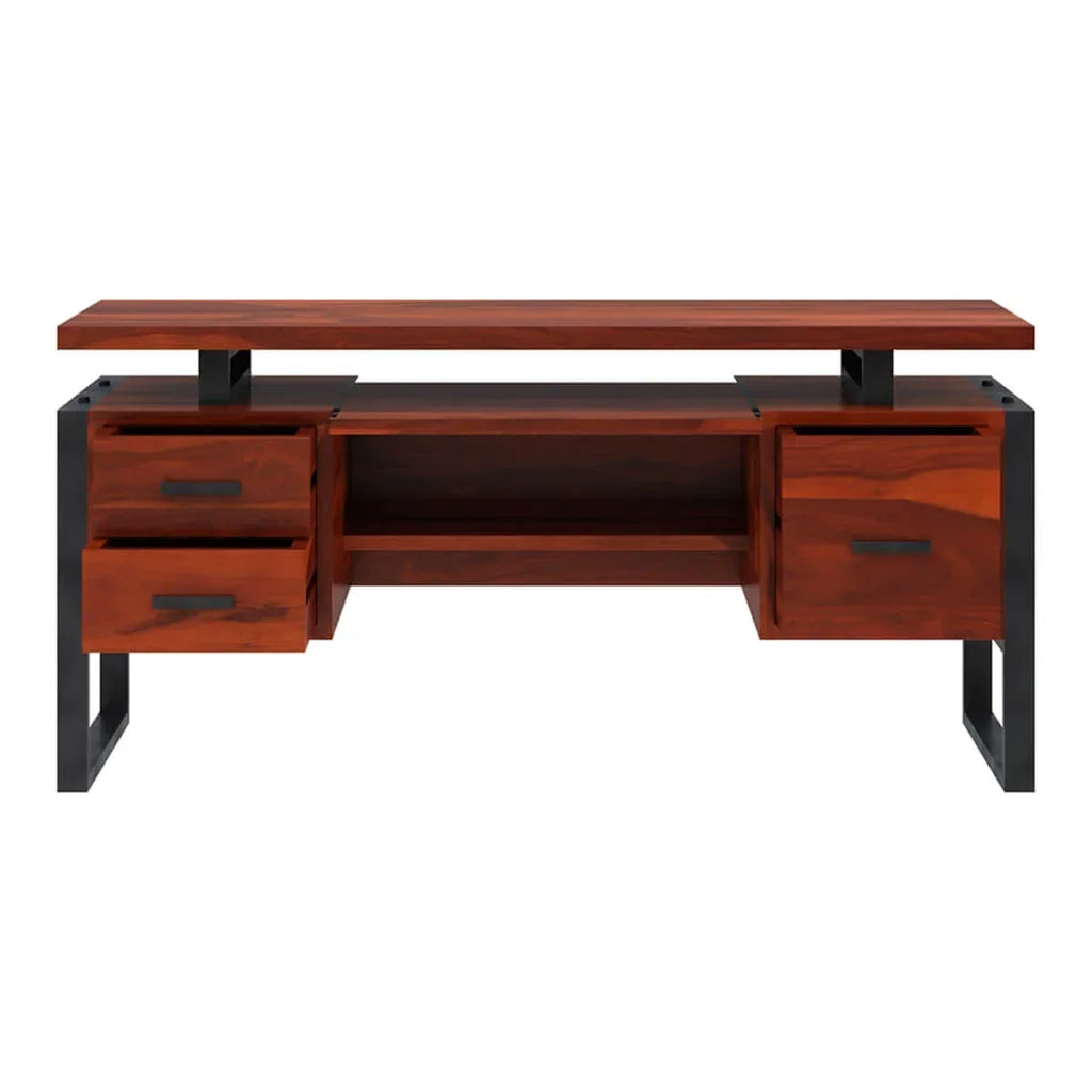 Jenex Sheesham Wood Study Table In Honey Oak  For Study Room Furniture