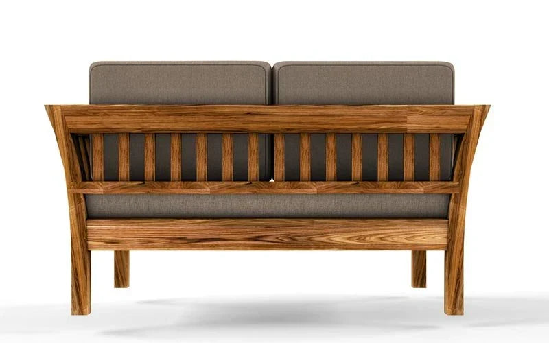 Alex Solid  Sheesham Wood 2 Seater Sofa Set In Natural Teak For Living Room Furniture