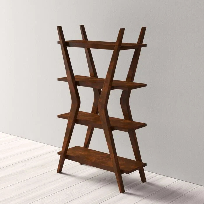 Bhumi Solid Wood Bookcase In Provincial Teak Finish For Study Room Furniture