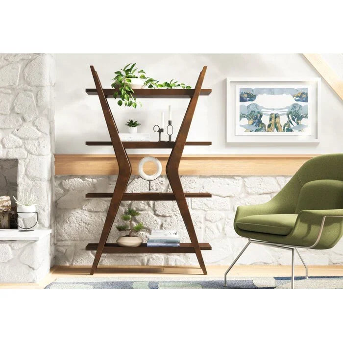 Bhumi Solid Wood Bookcase In Provincial Teak Finish For Study Room Furniture