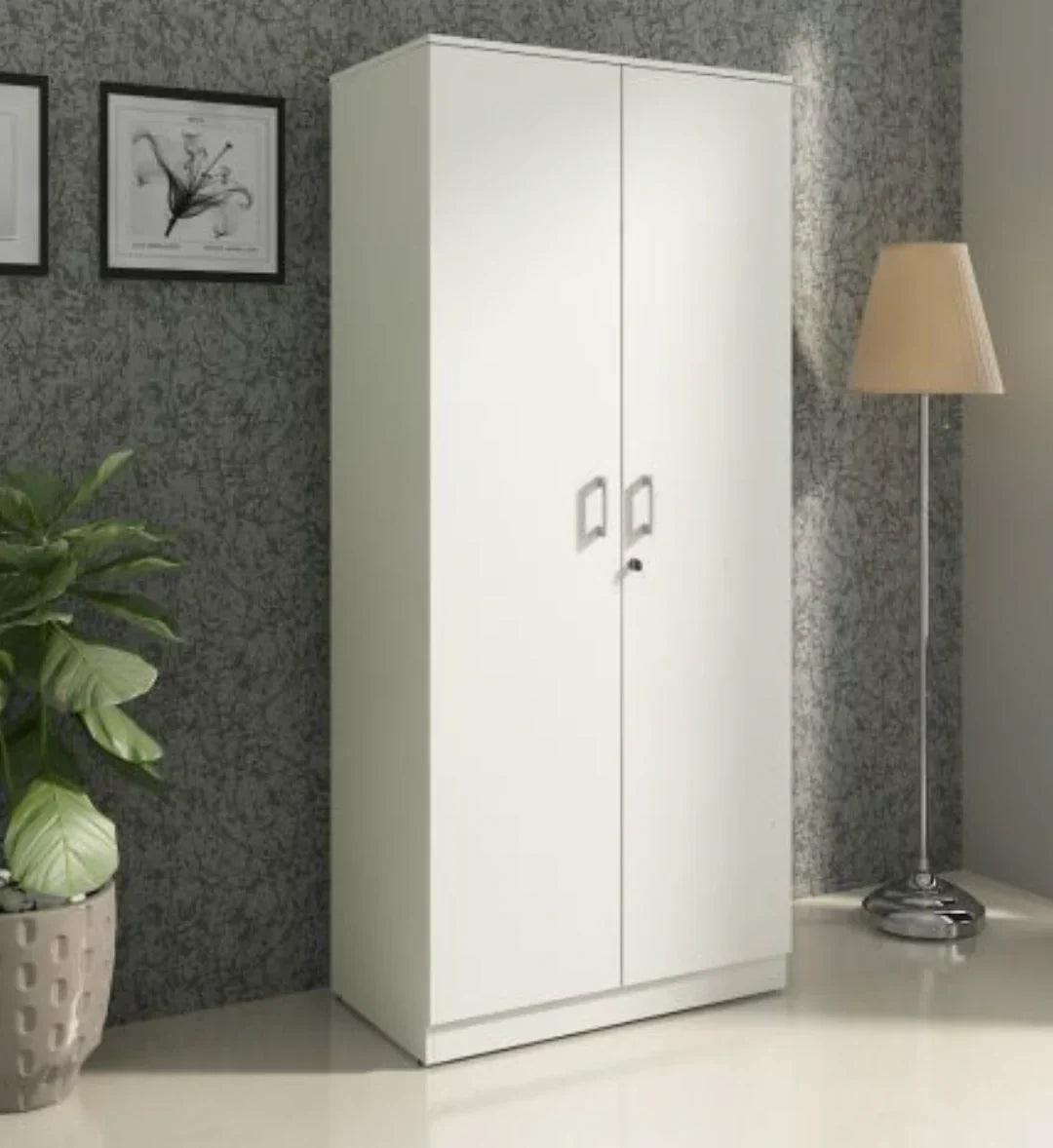 Two Door Wardrobe in White Colour