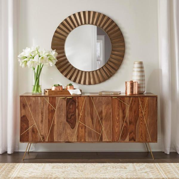 Sheesham Solid Wood Sideboard in Rustic Teak Finish