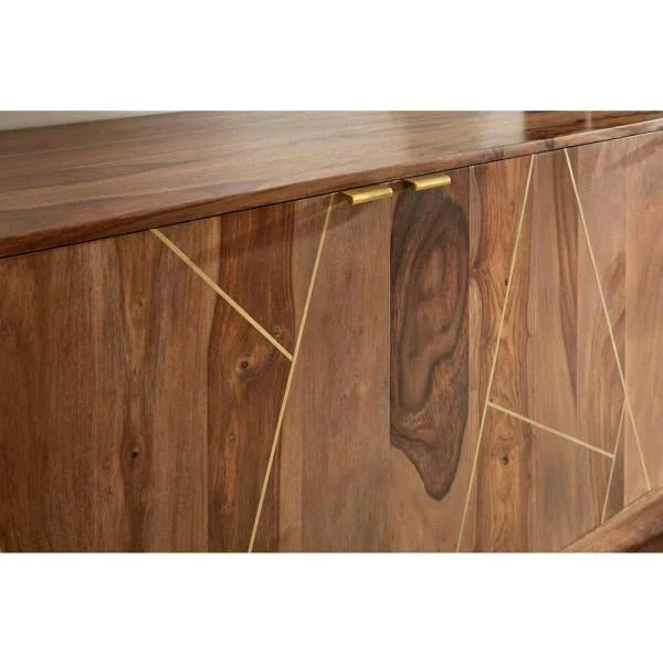 Sheesham Solid Wood Sideboard in Rustic Teak Finish