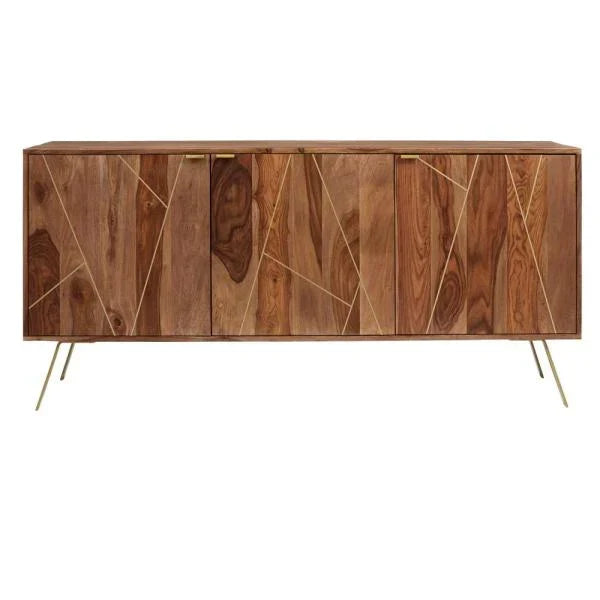 Sheesham Solid Wood Sideboard in Rustic Teak Finish