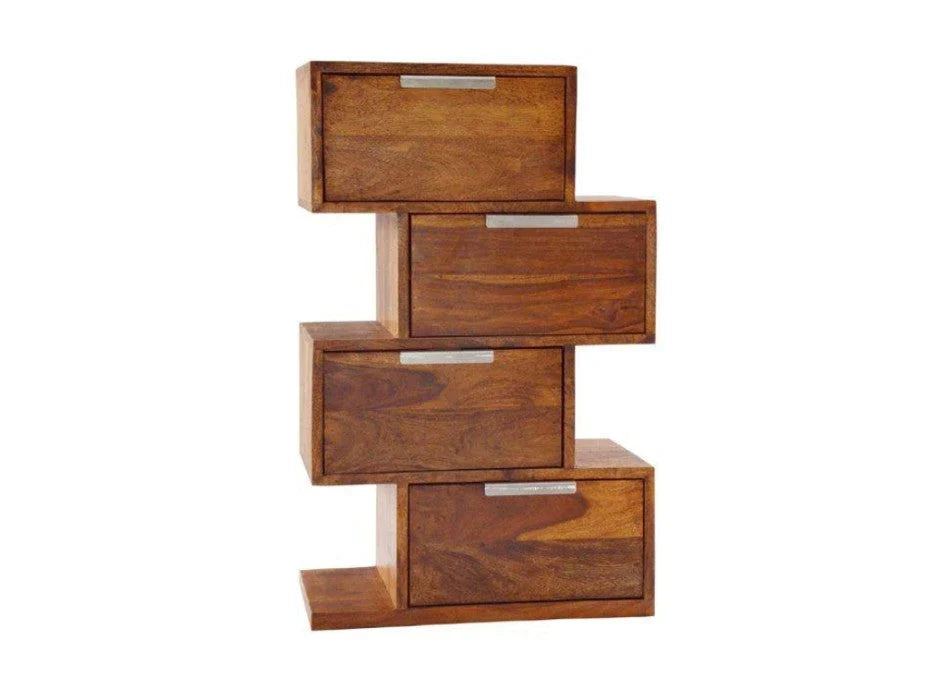 Marwar Solid Wood Chest Of Drawer in Provincial Teak Finish For Study Room