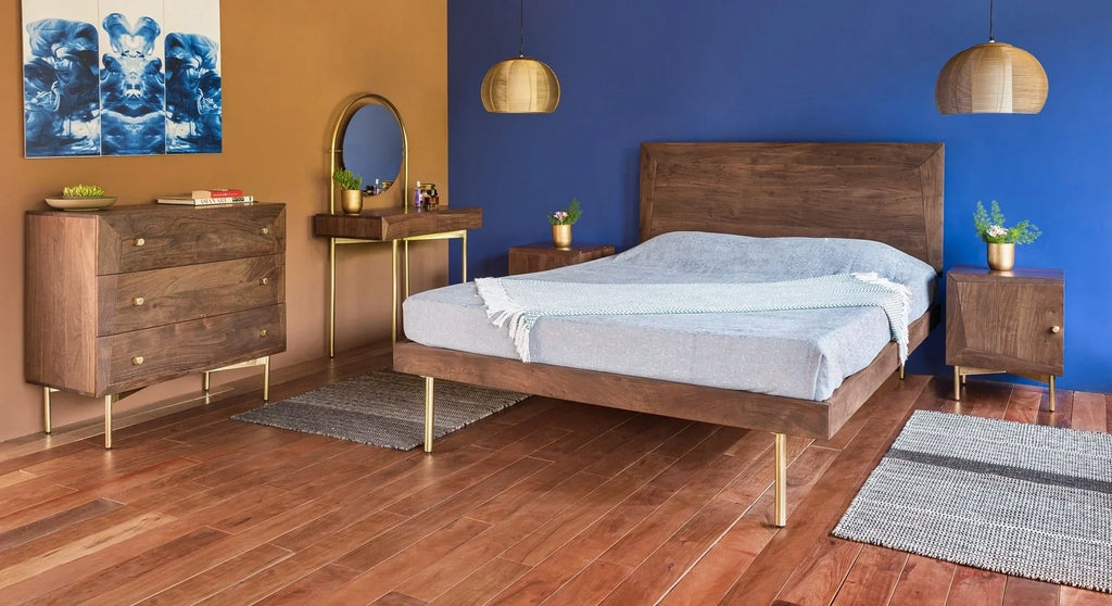Acme Solid Wood King Size & Queen Size Beds In Provincial Teak Finish For Bedroom Furniture