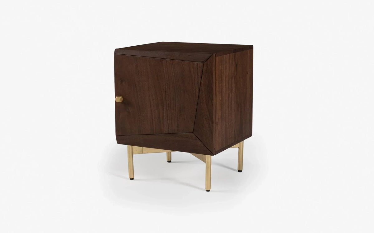 Acme Solid Wood Bed-side Table  In Provincial Teak Finish For Bedroom Furniture