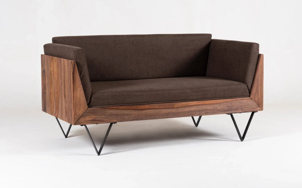 Orangetree Solid Wood 3 Seater Sofa & 2 Seater Sofa In Natural Teak Finish For Living Room