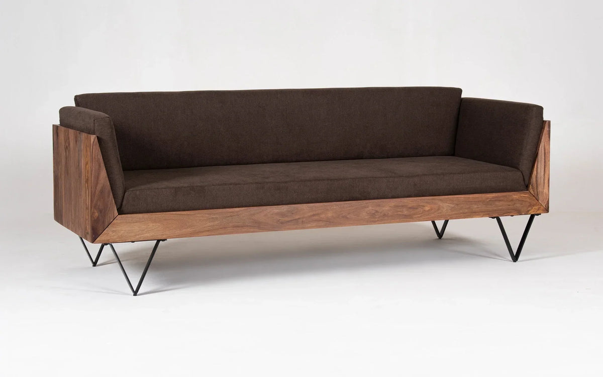 Orangetree Solid Wood 3 Seater Sofa & 2 Seater Sofa In Natural Teak Finish For Living Room