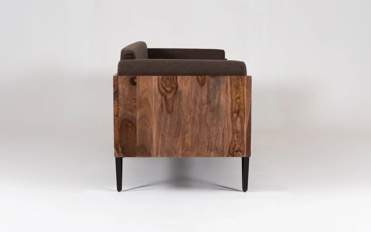 Orangetree Solid Wood 3 Seater Sofa & 2 Seater Sofa In Natural Teak Finish For Living Room
