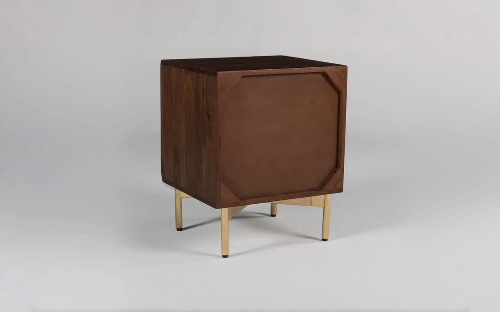 Acme Solid Wood Bed-side Table  In Provincial Teak Finish For Bedroom Furniture