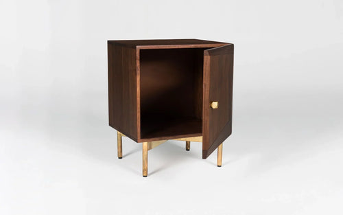Acme Solid Wood Bed-side Table  In Provincial Teak Finish For Bedroom Furniture