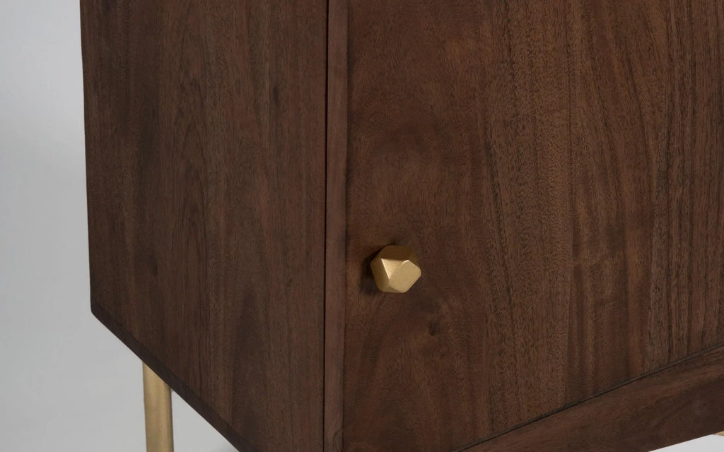 Acme Solid Wood Bed-side Table  In Provincial Teak Finish For Bedroom Furniture