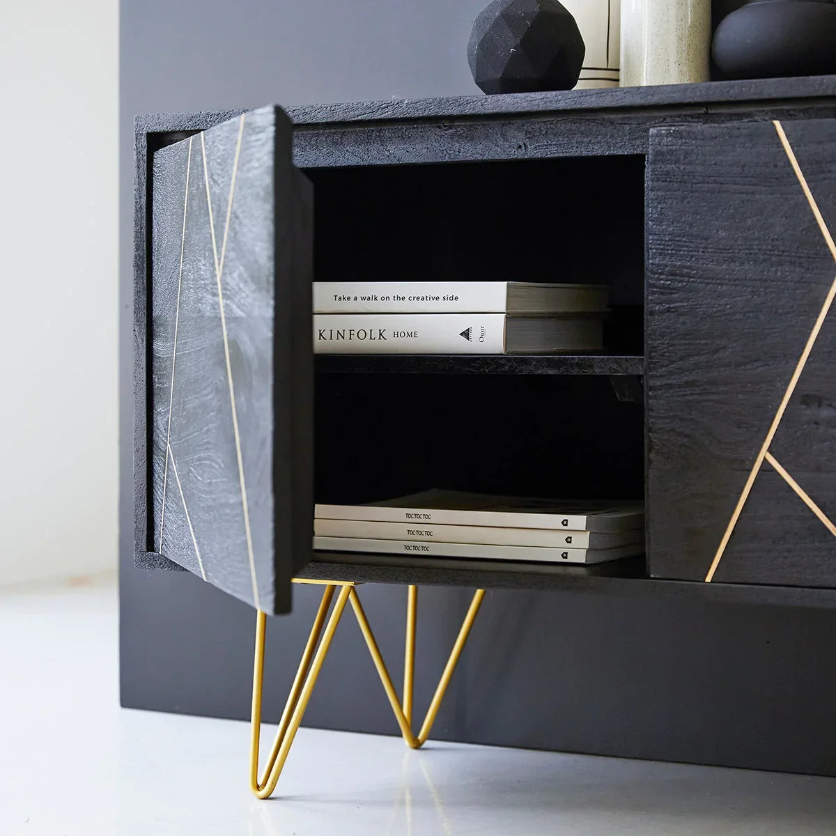 Liv  Mango Wood Tv-Unit In Walnut Finish For Living Room Furniture